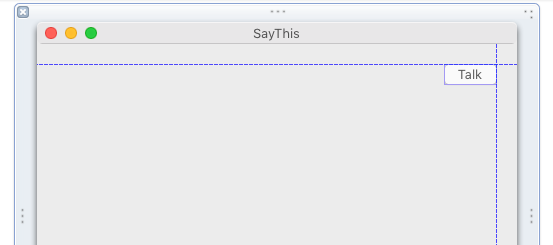 Use the blue guide lines to align the button in the top right corner